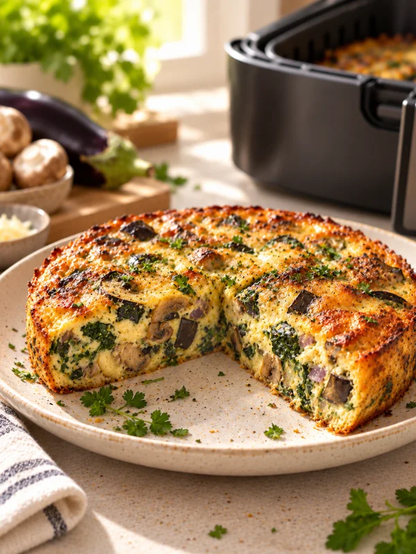 Quiche de verduras sin masa en Air Fryer
