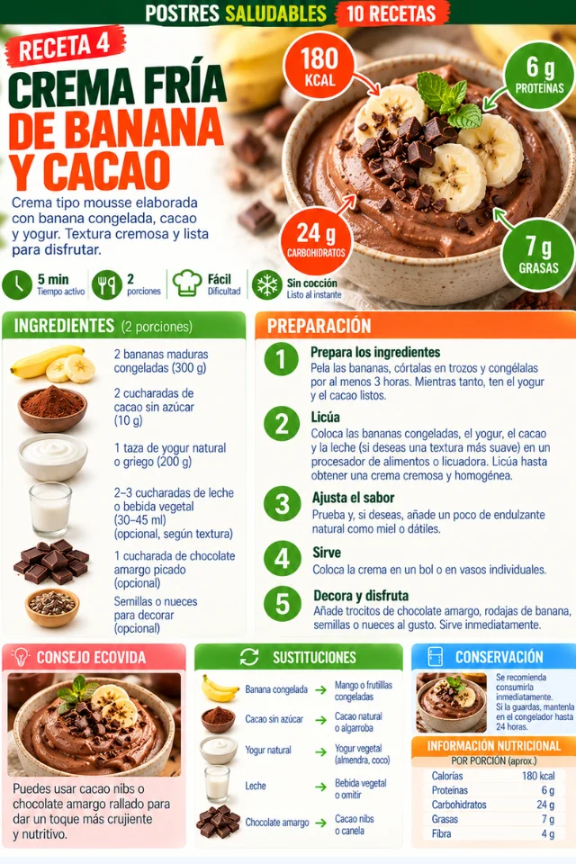 Ficha interior del recetario de postres saludables