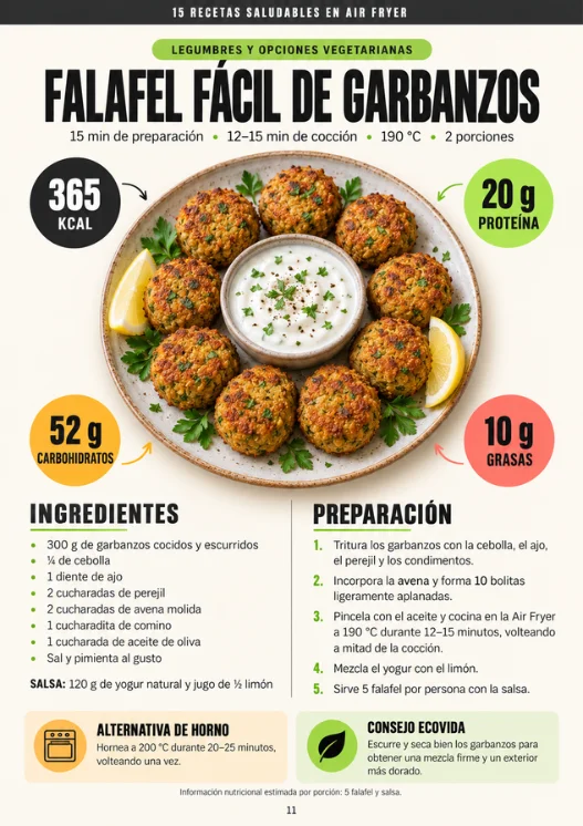 Ficha interior de recetas saludables en Air Fryer