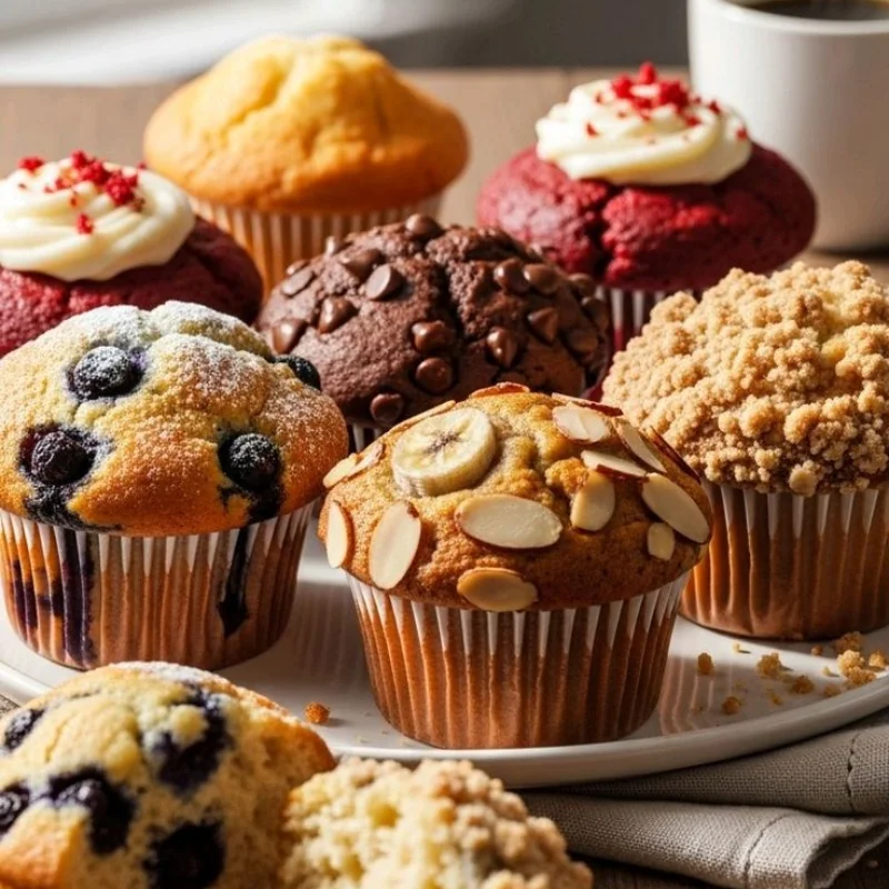 Variedad de muffins saludables