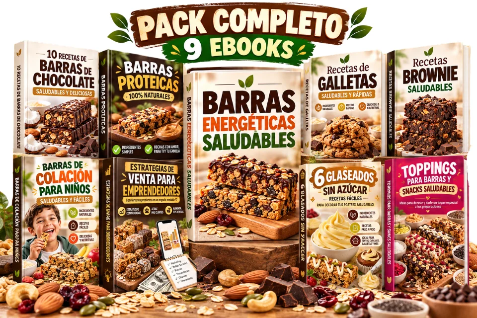 Pack completo de nueve ebooks de barras saludables